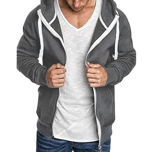Sweat-shirts pour hommes de qualité supérieure, fermeture éclair personnalisée, tissu polaire, séchage rapide, écologique, impression numérique OEM, prix de gros pour l'automne - Product Image 5