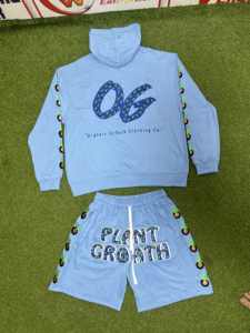 breathable zip up custom <b>Hoodie</b> <b>and</b> <b>Shorts</b> Custom <b>Shorts</b> <b>Set</b> Cotton High Quality <b>Men's</b> Custom <b>Hoodie</b> <b>Shorts</b> <b>Set</b> embroidery - Product Image 4