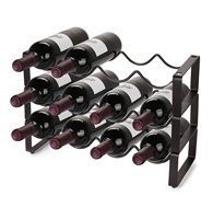 Support à bouteilles en métal, petit, à 3 niveaux, pour table, comptoir ou étagère