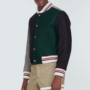 Men's College <b>Baseball</b> <b>Bomber</b> <b>Jacket</b> Stand Collar Customized Color Windproof Eco-Friendly Casual Streetwear New Arrival - Product Image 3