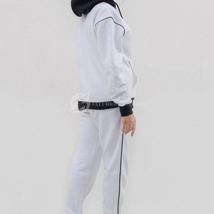 Ensemble de survêtements tendance pour femmes, style streetwear d'hiver, motif uni, deux pièces, doublure en molleton 100% coton biologique, séchage rapide - Product Image 4