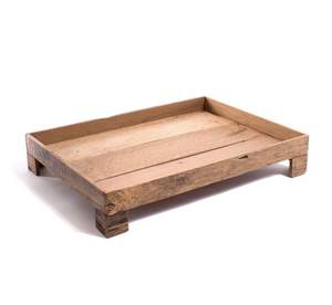 Bandeja para servir rectangular de madera con diseño de HOTEL, acabado Natural, tamaño estándar para el hogar y la boda, bandeja para servir comida hecha a mano - Product Image 4