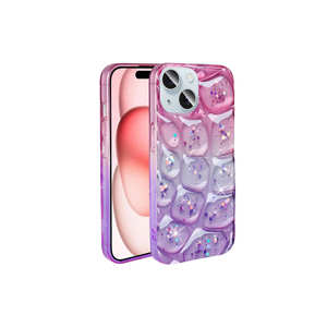 Étui en silicone TPU souple mince avec design marbré 3D brillant de luxe KHYR Hacar pour iPhone 15 11Pro XSMax Housse de téléphone portable - Product Image 2