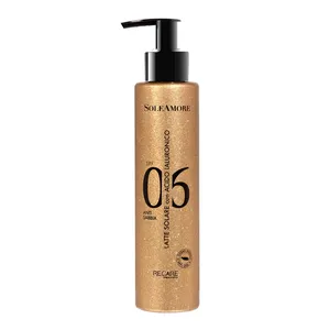 High Quality Made in Italy Sun Milk SPF 6 Soleamore with Hyaluronic Acid for Dark or Tanned Skin Anti Sand 200 ml