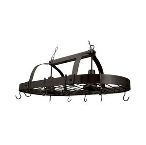 Support mural traditionnel en acier pour casseroles, couvercles et ustensiles, avec crochets de suspension, organisateur de cuisine - Product Image 5