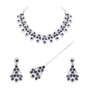 Colorstone Alloy Orthodox Ethnic Style Necklace <b>Set</b> for Weddings Parties & Anniversary-Perfect <b>Gift</b> for <b>Women</b> - Product Image 3