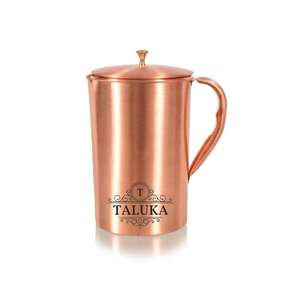 Jarra de Agua de Cobre de Fabricación India para Beber Agua con Perilla de Latón, 50 OZ/1500 ML, Jarra de Agua de Cobre Puro para Beber - Product Image 5