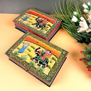 Boîte à bijoux en bois de qualité supérieure, motifs imprimés personnalisés, impression détaillée pour le rangement des accessoires de bijouterie, sur mesure - Product Image 1