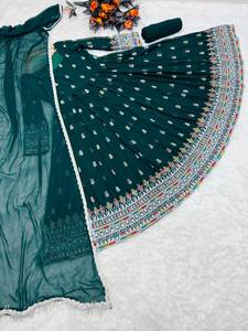 Robe de travail en fausse broderie Georgette de qualité supérieure, vêtement de mariage et de fête, avec bas et dupata, femme, vente en gros - Product Image 5