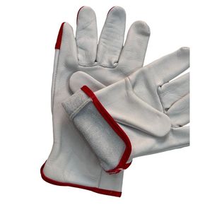 Gants de conduite en cuir de haute qualité blanc pour hommes gants de conduite de moto en cuir de vachette fendu gants de conduite en cuir - Product Image 4