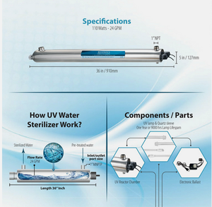Smart Performance Stainless Steel Ultraviolet Light Sediment Carbon Well Water Filter System - Product Image 3