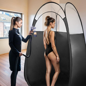 Tente de bronzage par pulvérisation pop-up pour les professionnels, grande tente de bronzage portable noire, cabine de bronzage par pulvérisation pour la maison et <span class=keywords><strong>le</strong></span> salon avec <span class=keywords><strong>sac</strong></span> de transport - Product Image 3