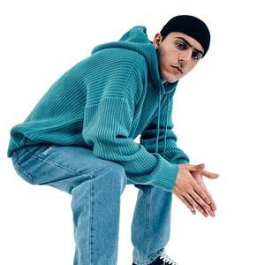 Otoño e invierno de punto azul Casual manta de gran tamaño suéteres hombres Sudadera con capucha de buena calidad sudaderas con capucha - Product Image 1