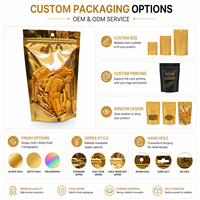 Sachets personnalisés noirs avec logo imprimé en gravure, autoportants, à fermeture éclair, épaisseur 100 microns, en PET/PE Mylar, pour café, snacks et aliments.