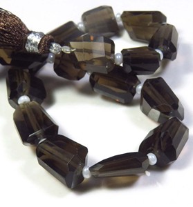 Cuentas de Cuarzo Ahumado Natural Facetadas, Hilo de 8 Pulgadas, Cuarzo Ahumado de 9-15 mm, Corte Nugget, Piedras Preciosas Sueltas para Collar - Product Image 6