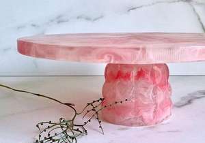 Support à gâteau en résine décorative de qualité supérieure, écologique, fait à la main, non toxique, personnalisable, peint à la main, forme naturelle, pour mariage - Product Image 2