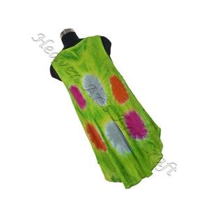 Dernière collection d'été pour femmes 100% rayonne vêtements de plage décontractés longue coupe ample cravate teinture Boho Maxi robe indienne pakistanaise - Product Image 4