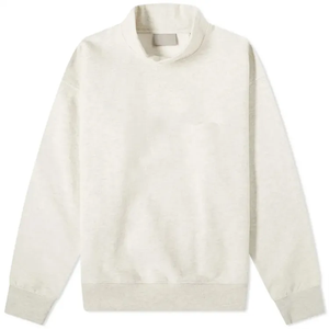 Sweat-shirt à col roulé pour homme, sweat-shirt oversize uni, molleton lourd, sweat-shirt à col rond - Product Image 3