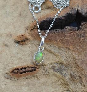 Classique Pendentif Bijoux Pour Femmes Argent Boho Style Bijoux 925 En Argent Sterling Opale Gemme À La Main Pendentif Cadeau Pour Femme - Product Image 4