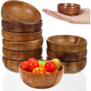 Cuenco de madera de lujo orgánico respetuoso con el medio ambiente, cuenco de madera hecho a mano Premium personalizado para servir ensaladas, cocina y comedor - Product Image 2