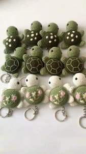 Punto hecho a mano Amigurumi ganchillo juguetes hilo ganchillo llavero gato ganchillo tejido animales juguete muñecas encantos Amigurumi llavero - Product Image 6