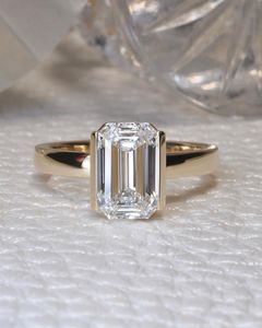 แหวนแต่งงานโมอิสสำหรับงานหมั้นหมายเพชรสีทอง10K 2.50กะรัตสีเหลืองทองครึ่งเรือนแหวนเจ้าสาว - Product Image 1