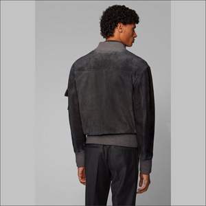 Unisex Sheep Skin <b>Camouflage</b> Motorcycle Jacket with Bomber Style Ribbed Hem and Cuffs Custom Logo - Product Image 2