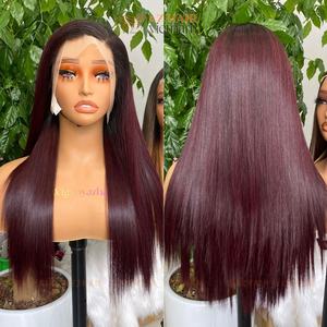 Prix de gros 13x4 Transparent pour pour perruque vietnamien droite rougeâtre 13x4 dentelle avant perruques de cheveux humains - Product Image 4