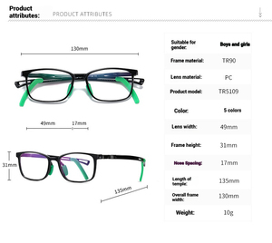 Adjustable TR90 Optical <strong>Frame</strong> <strong>Kids</strong> Computer <strong>Glasses</strong> Fashionable Square Blue Ray Cut Anti-blue Light Blocking Eyewear Anti-skid - Product Image 2