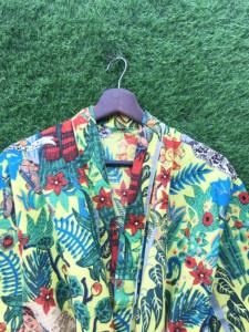 ชุดคลุมกิโมโนผ้าฝ้ายพิมพ์ลายสำหรับผู้หญิง, ชุดคลุมยาวชุดใส่อยู่บ้านคอวีถักแบบผูกเชือกระบายอากาศได้อย่างรวดเร็ว - Product Image 4