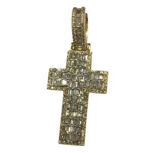 Elegante Diamante Real Baguette Cruz Colgante Joyería Premium para Hombres y Mujeres - Product Image 2