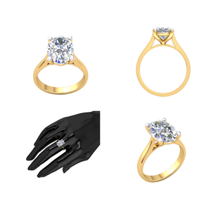 Anillo de diseño clásico de oro de 10 quilates para mujer con 3Cts VS Clarity Lab Grown Diamond EF Color Jewelry - Product Image 2