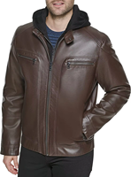 Blouson universitaire en cuir élégant pour homme grande taille, imperméable, chaud, doublé polaire, confortable, avec logo sur le devant, coupe-vent d'hiver, couleurs personnalisées, OEM