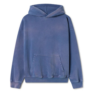 Sudadera con Capucha Vintage Indigo de 600 GSM, Unisex, con Logotipo Personalizado OEM, Transpirable, Ecológica, Estilo Urbano, para Hombre y Mujer, 100% Algodón - Product Image 1
