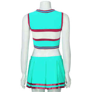 Uniformes de cheerleading pour femmes adultes confortables et personnalisés, style jupe en spandex/coton, impression par transfert thermique professionnelle, haute qualité - Product Image 6