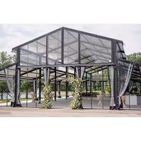 Chapiteau extérieur de structure de lieu d'événement d'atrium de tentes de mariage de cadre clair commercial avec le mur de verre pour des parties et des événements