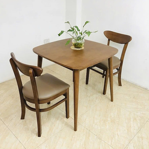 Juego de mesa y sillas de comedor moderno, madera de caucho, compacto, ahorro de espacio, esquinas redondeadas, uso doméstico, vietnamita de alta calidad - Product Image 1
