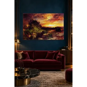 Impression sur toile de Fida Thomas Moran : Coucher de soleil près du Grand Canyon - Product Image 1