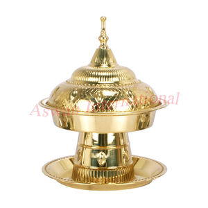 Ollas Khajoor árabes hechas a mano con acabado en oro de aluminio de grado más alto, cuencos de fecha, técnica pulida de almacenamiento de alimentos ecológica - Product Image 2