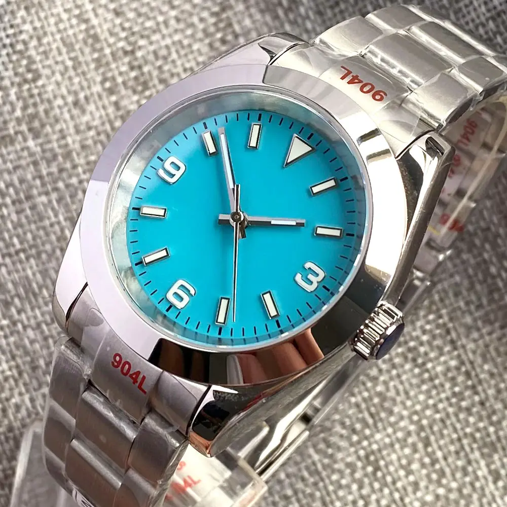 Nieuwe Stijl Grote Fabrikant Ontwerp 36Mm Armband Horloges Horloge Kristal Luxe Merk Horloge Voor Man Nh35 Pt5000 Stalen Klok