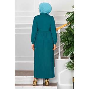 Esila Jupe Plissée Hijab Robe Pétrole - Product Image 3
