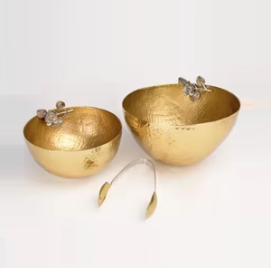 Cuenco de Metal decorativo de hoja de oro de Navidad de aluminio, cuenco de Metal antiguo de diseñador, cuencos de centro de mesa para servir, superventas - Product Image 2