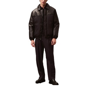 Haute qualité en peau de mouton véritable Bomber veste en cuir hommes moto vestes en cuir couleur noire veste en cuir pour hommes 2026 - Product Image 1