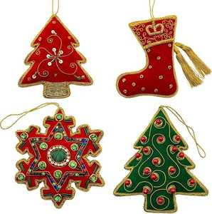 Zari Spark Diseño moderno Decoración navideña Adornos navideños con ShimmerStitch Roscado Elegancia Decoración del hogar - Product Image 5