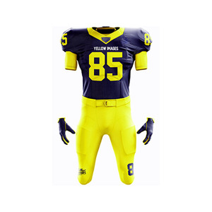 Uniforme de Fútbol Americano Personalizado de Fábrica OEM, Precio de Fábrica, Alta Calidad, Colores Personalizados, Nombre del Equipo Personalizado, Transpirable, 100% Poliéster - Product Image 3