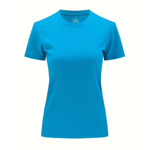 2024 Venta caliente al por mayor de gimnasio personalizado acanalado de algodón de punto semi ajustado cuello redondo bebé camiseta mujeres Slim Crop Top camisetas para niñas - Product Image 1