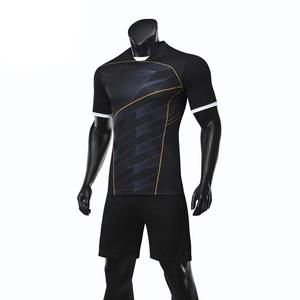 Short uniforme de maillot de football en polyester 100% avec logo facile à enfiler Nouveau design Fourniture d'ensemble OEM à motif solide avec placement de logo avant - Product Image 3