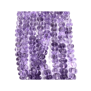 Piedra preciosa de amatista Rosa Natural hecha a mano de 14 pulgadas con forma de calabaza de alta calidad, cuentas de piedra de 8-12mm para la fabricación de joyas - Product Image 3