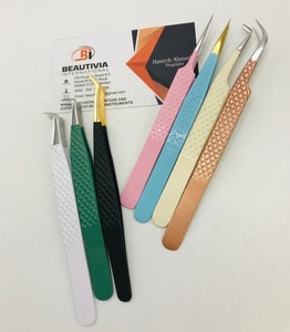 แหนบปลายแหลมแบบมืออาชีพแหนบต่อขนตาแบบญี่ปุ่นที่แข็งแรงเคลือบสีตามสั่ง - Product Image 4