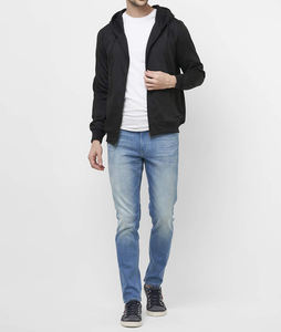 Wholesale Custom Slimfit <b>Zip</b>-<b>up</b> <b>Hoodie</b> for Men 350gsm Lightweight Cotton Blended Casual Winter Style Hooded Screen Printing - Product Image 3